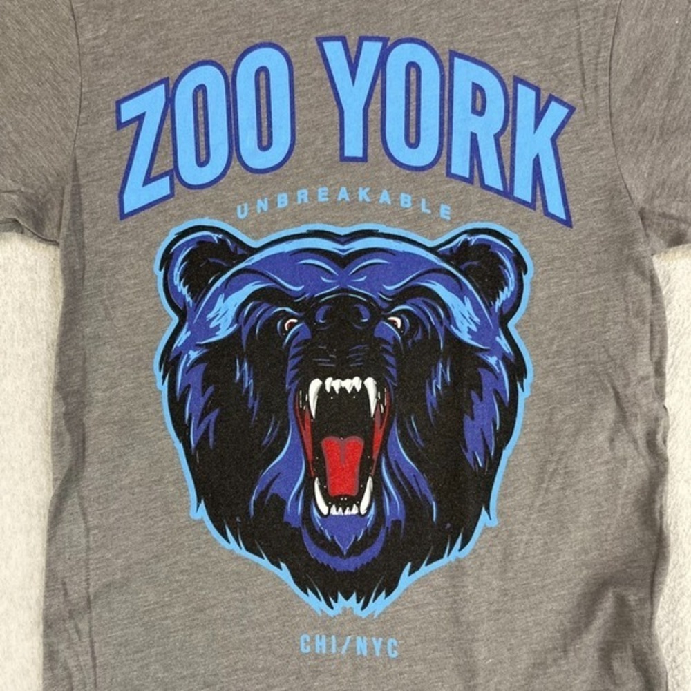 Zoo York Chaz Ortiz Design Shirt Mens Small Gray Y2K Short Sleeve Tee